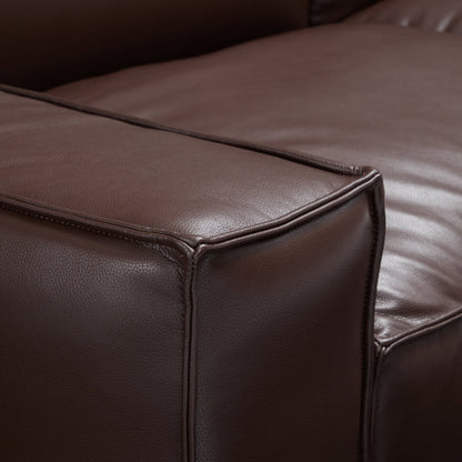 Classic interior design brown genuine leather single seater sofa