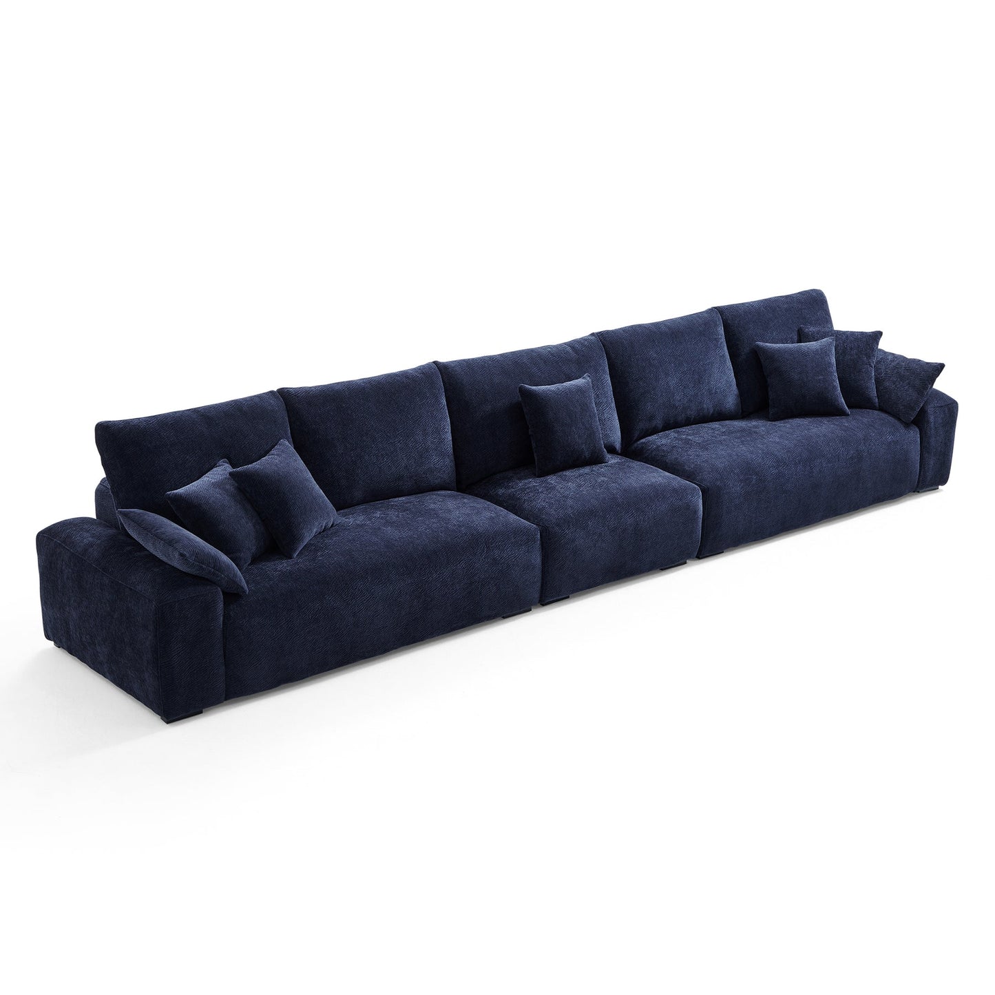 Green Fabric i-Shaped Feather 3 seater Sofa Couch