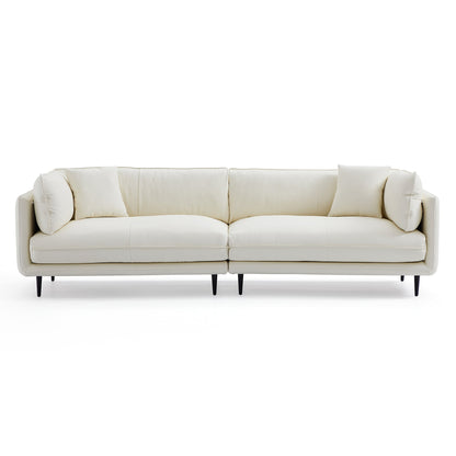 Modern low arm anti cat scratching white silicone leather covering modular sofa