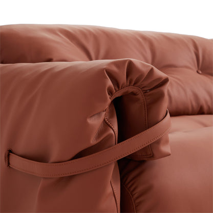 4-Seater Reddish Brown Genuine Leather Modular Cozy Sofa
