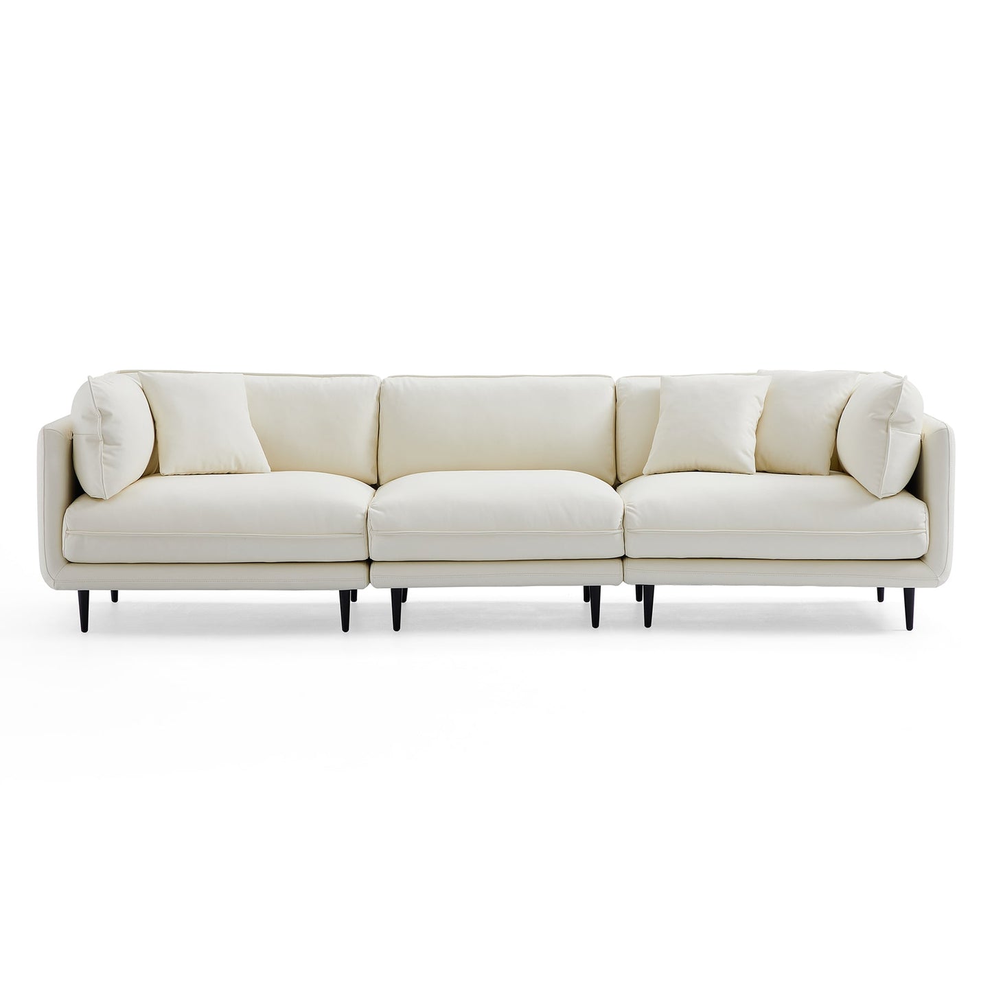Modern low arm anti cat scratching white silicone leather covering modular sofa