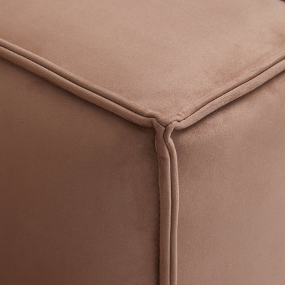 Brown Fabric Modern U-Shaped Sofa Bed Wooden Frame Sofa
