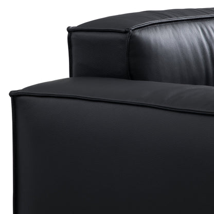 Modern furniture black genuine leather u shape sectional sofa