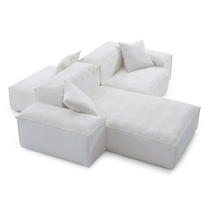 Modular L shape soft feather double side sectional sofa
