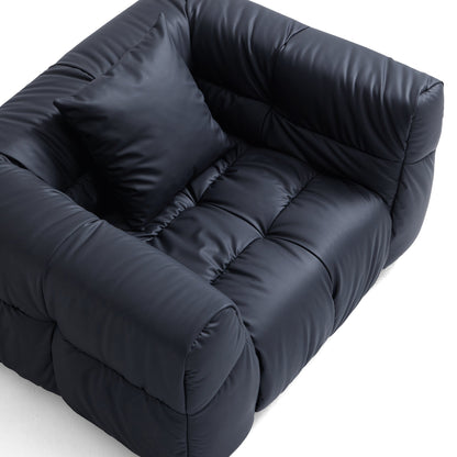 Hi tech fabric black upholstered leisure armchair