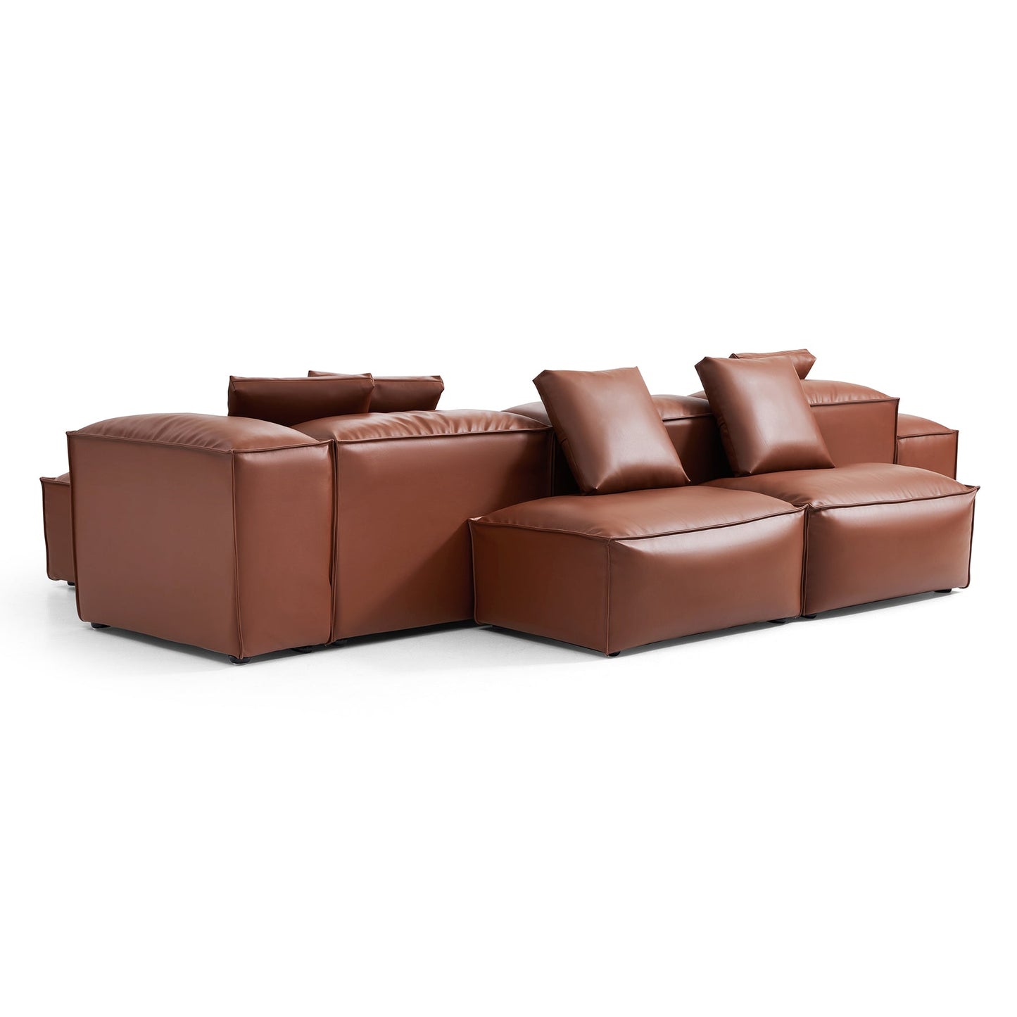 Italian Style Modular Chaise Lounge Double Side Leather Sofa