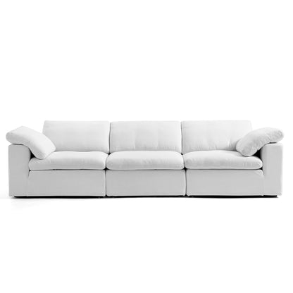 Cloud like removable easy wash cover white modular sofa