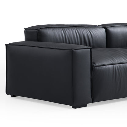Genuine leather sectional left and right chaise sofa bed