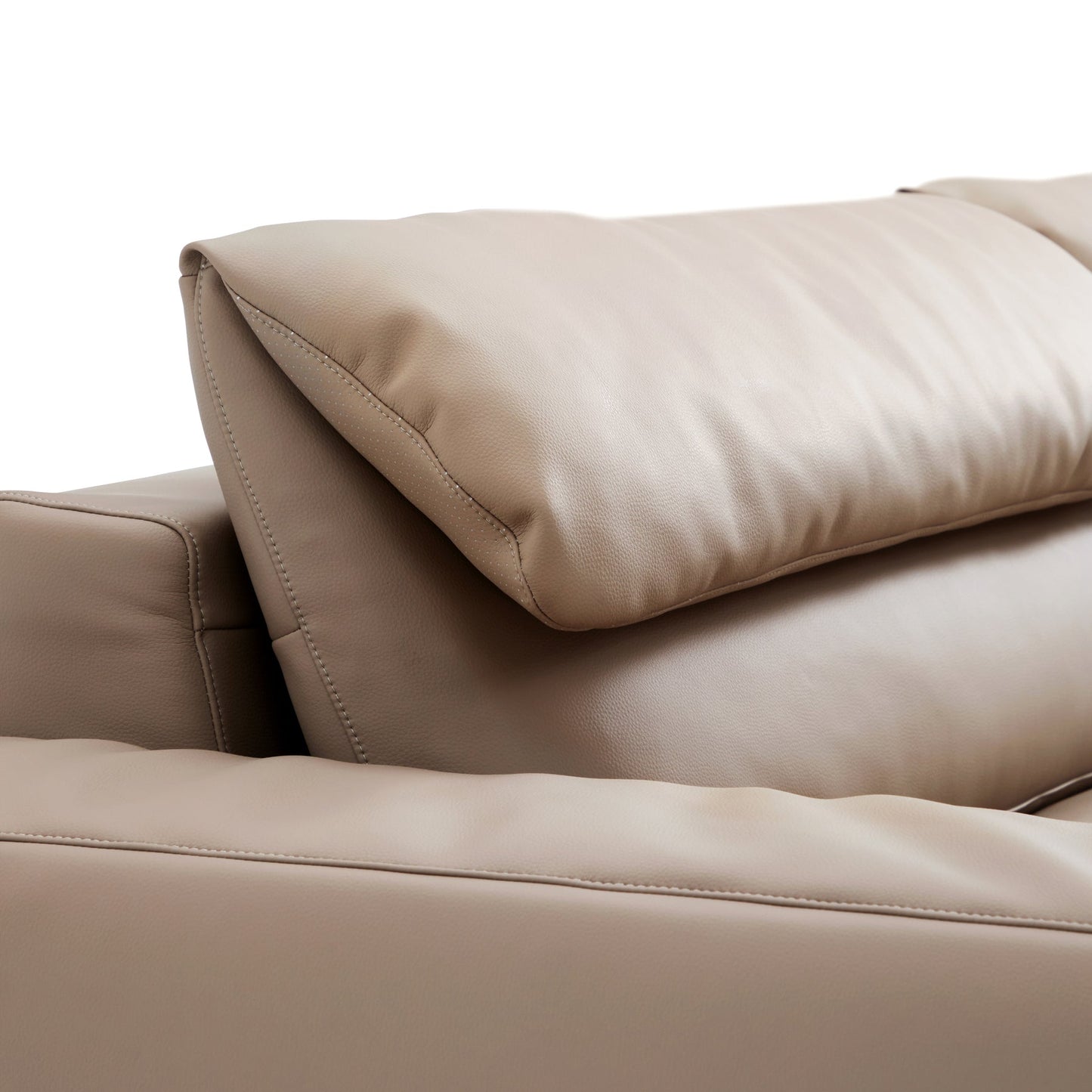 Genuine Leather U-Shape Modular Sectional Sofa with Double Chaise