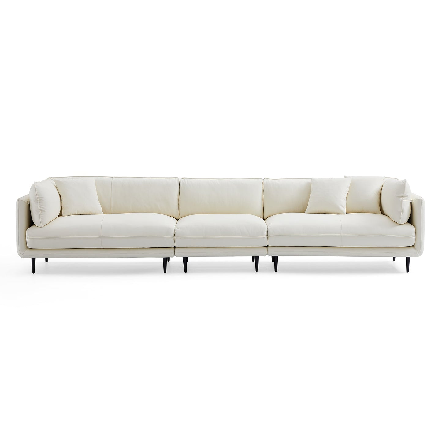 Modern low arm anti cat scratching white silicone leather covering modular sofa