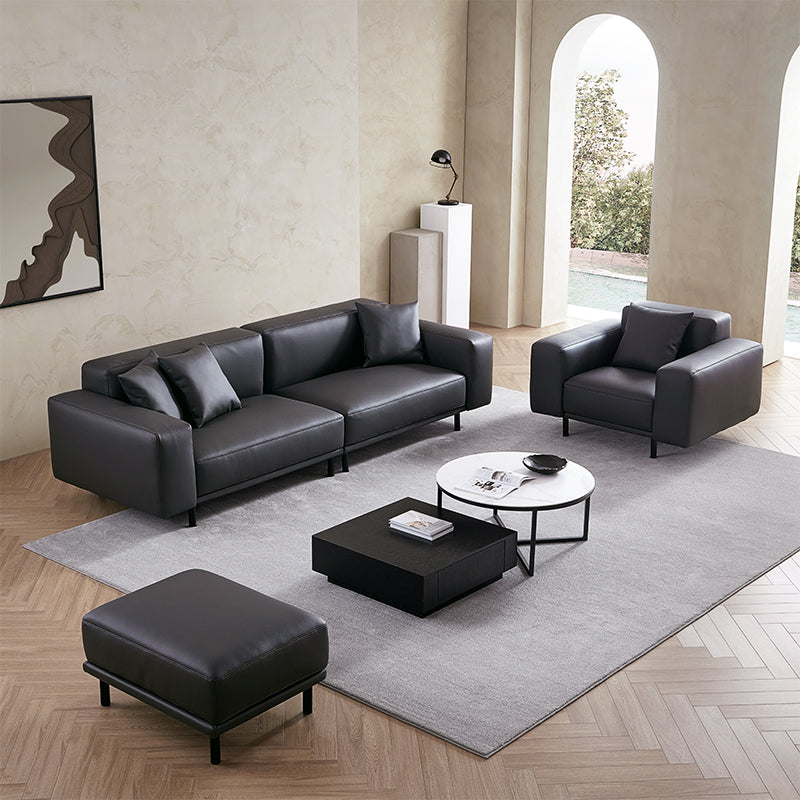 Modular Genuine Leather Sofa Set for Living Room