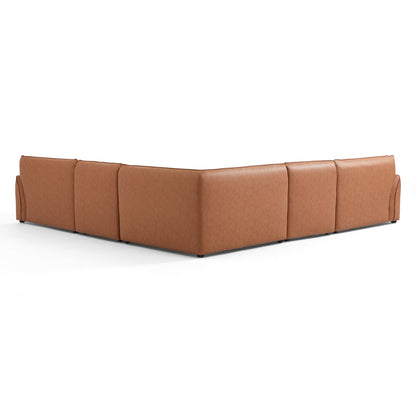 Hi-tech fabric brown living room couch L shape sectional modular corner sofa