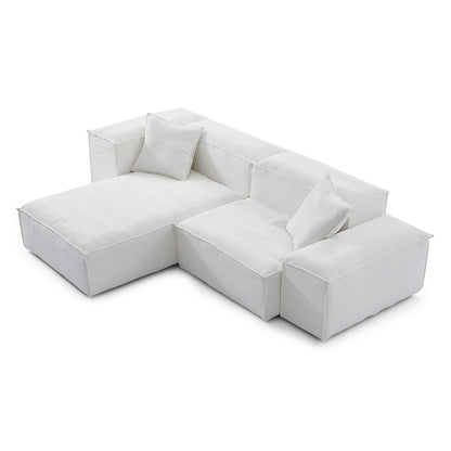 Cozy Natural Linen Fabric Removable Cover Sectional Sofa