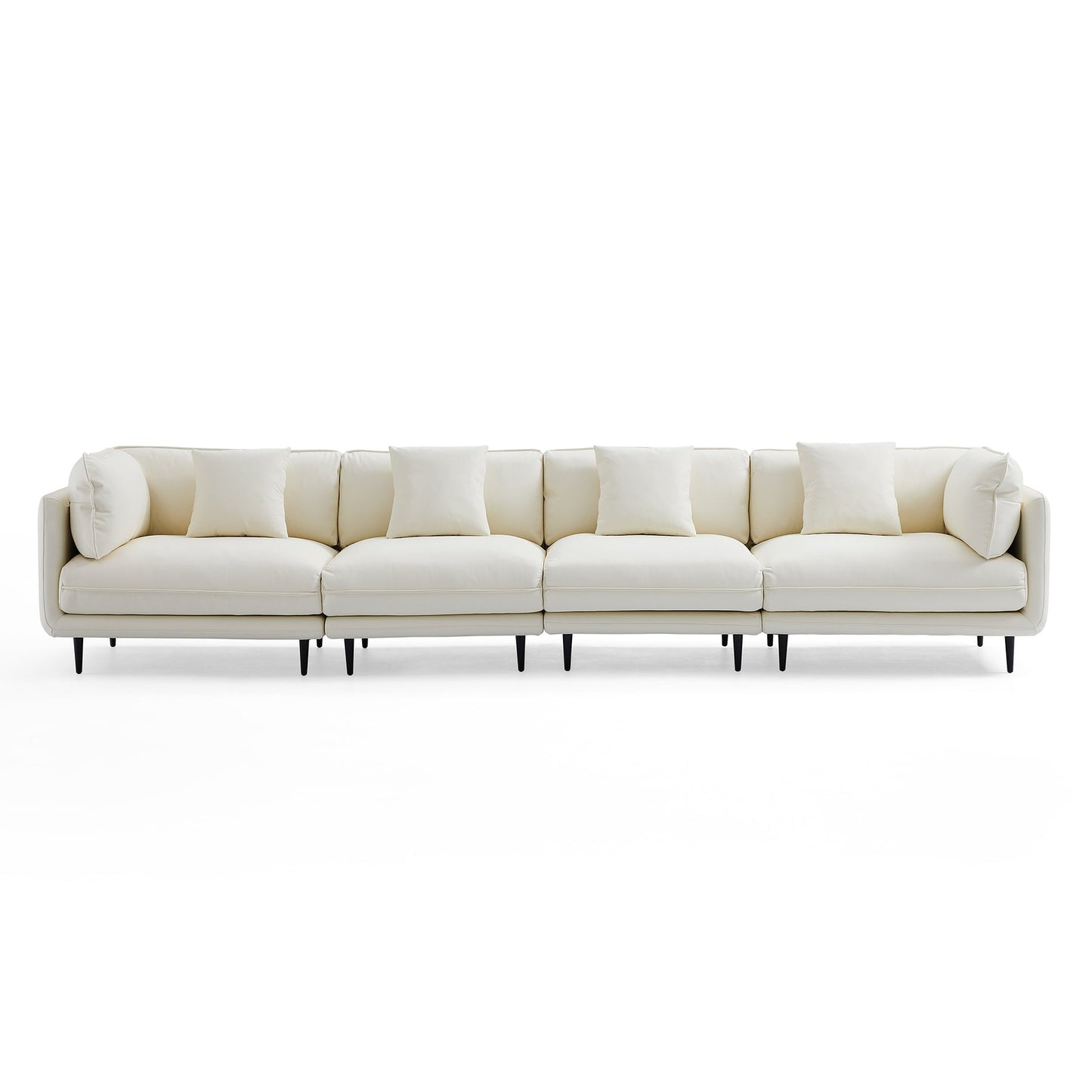 Modern low arm anti cat scratching white silicone leather covering modular sofa