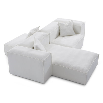 Modular L shape soft feather double side sectional sofa