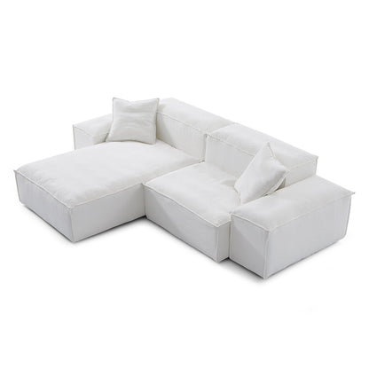 Cozy Natural Linen Fabric Removable Cover Sectional Sofa