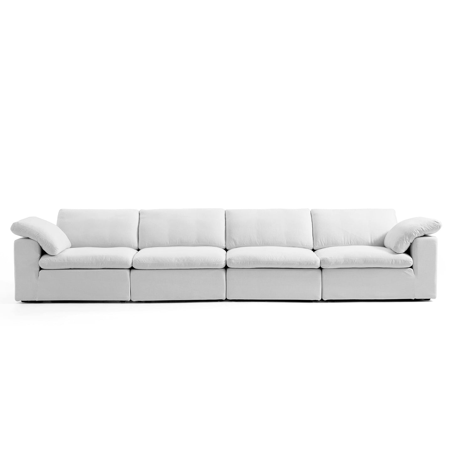 Cloud like removable easy wash cover white modular sofa