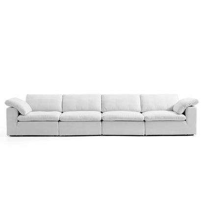 Cloud like removable easy wash cover white modular sofa