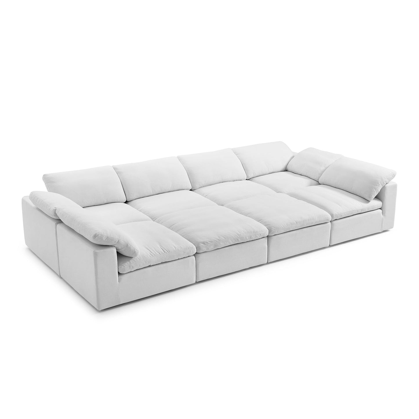 Modular White Fabric Easy Remove Linen Cover Sofa Bed