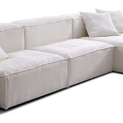 Cozy Natural Linen Fabric Removable Cover Sectional Sofa