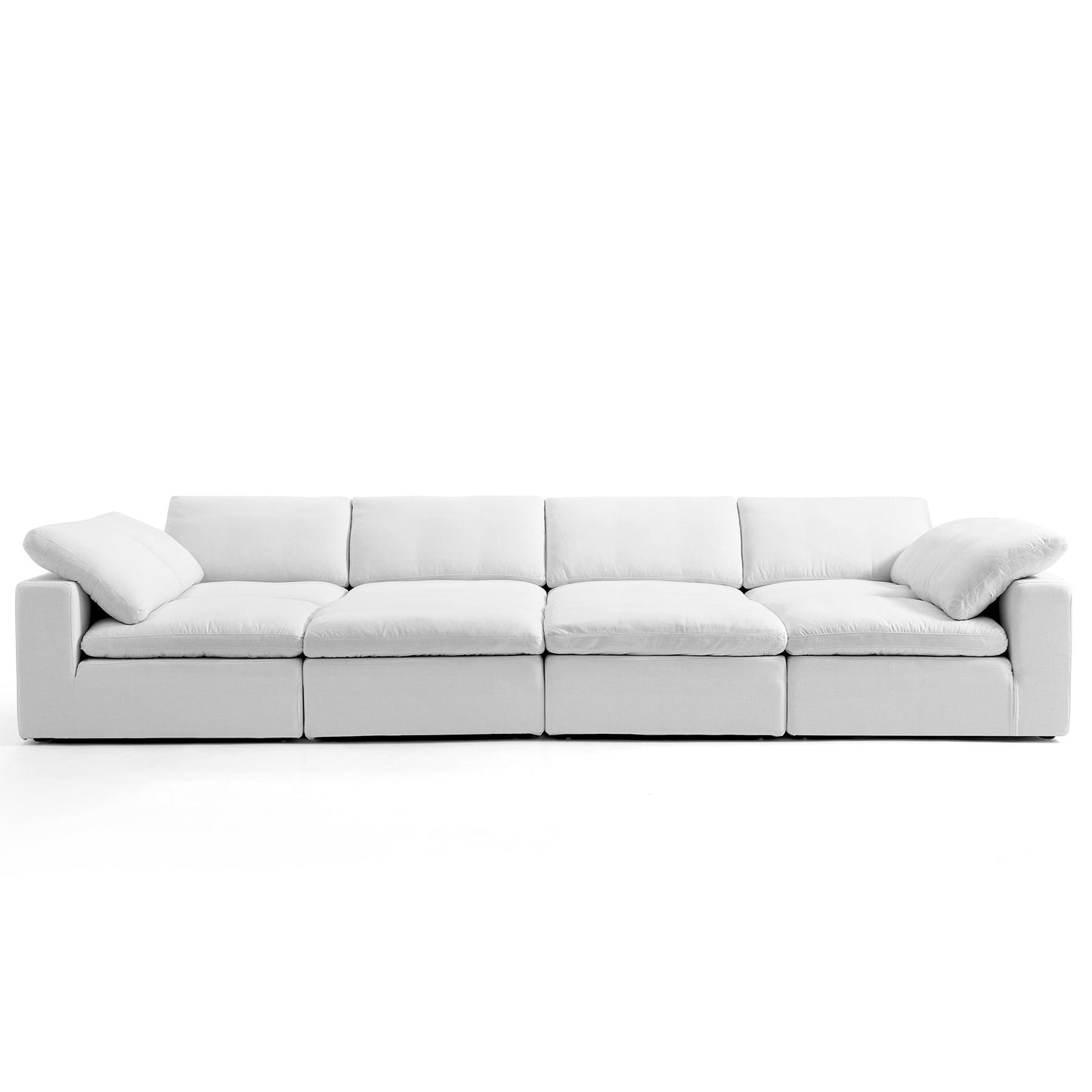 Modular White Fabric Easy Remove Linen Cover Sofa Bed