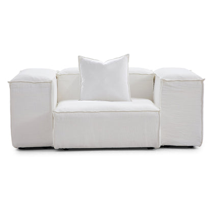Natural Linen Removable Cover Armchair