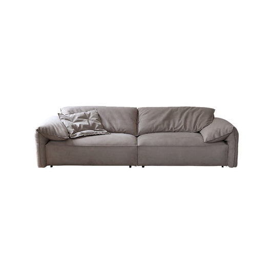 Italian style modern living room i shape grey matte fabric modular sofa