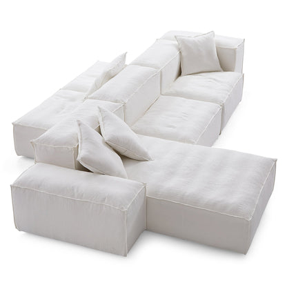 Modular L shape soft feather double side sectional sofa