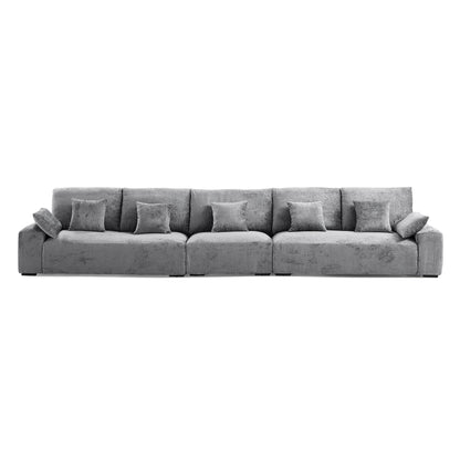 Modern Grey Chenille Fabric Modular Living Room Sofa