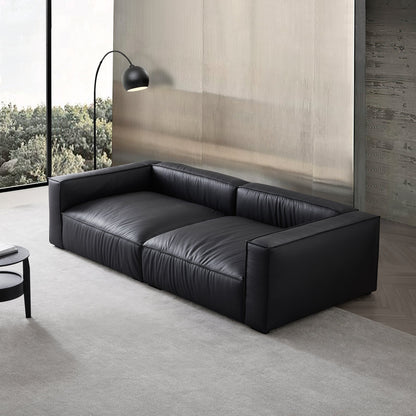 Genuine leather sectional left and right chaise sofa bed