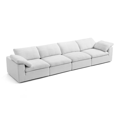 Cloud like removable easy wash cover white modular sofa