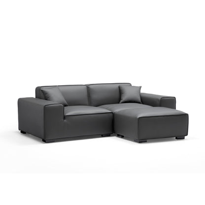 Genuine leather upholstery modular sofa with ottoman
