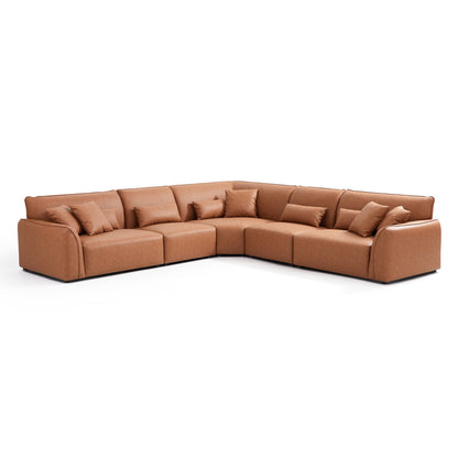 Hi-tech fabric brown living room couch L shape sectional modular corner sofa
