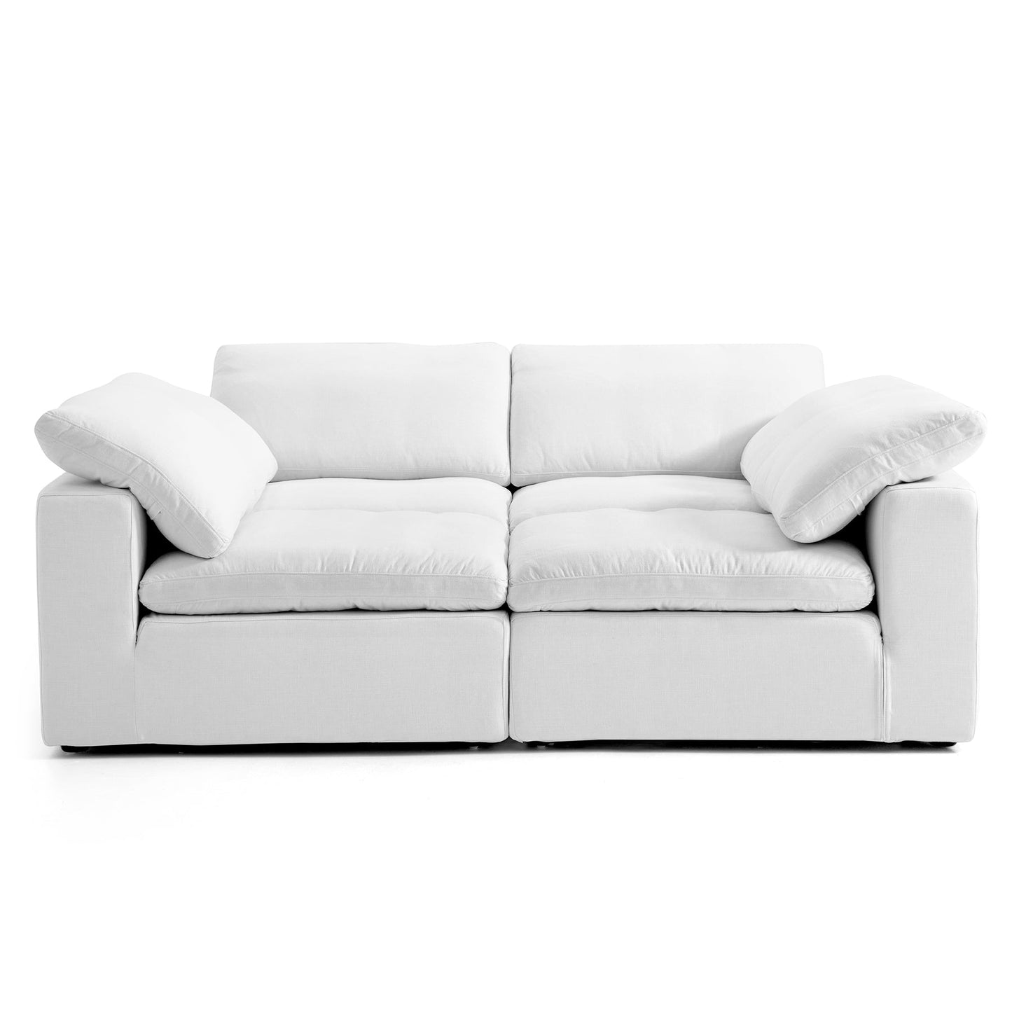 Modular White Fabric Easy Remove Linen Cover Sofa Bed