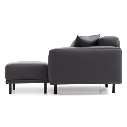Modern Design Genuine Leather Modular Sofa with Ottoman