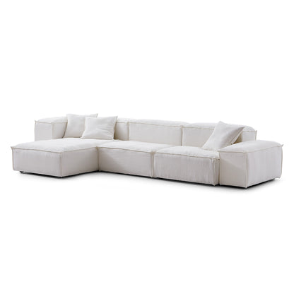 Modular L shape soft feather double side sectional sofa