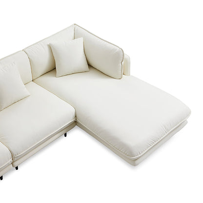 Modern style silicone leather modular L shape sectional sleeper sofa with chaise