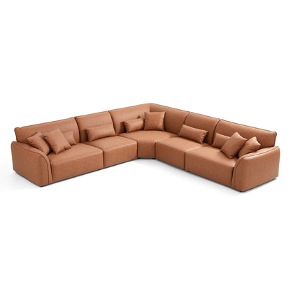 Hi-tech fabric brown living room couch L shape sectional modular corner sofa
