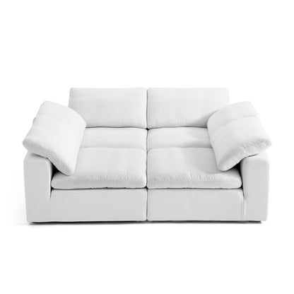 Modular White Fabric Easy Remove Linen Cover Sofa Bed