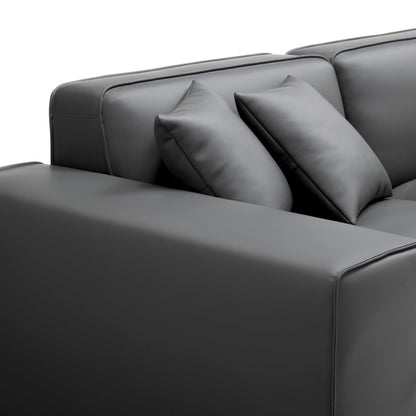 Comfortable down filled genuine leather cover u shape sofa
