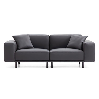 Dark Gray Genuine Leather Modular 4 seater Sofa