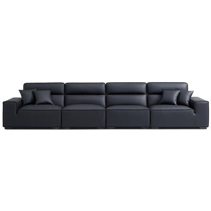 Italian style home office seating high back genuine leather living room sofa