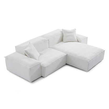 Cozy Natural Linen Fabric Removable Cover Sectional Sofa