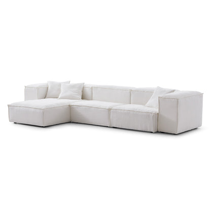 Modular L shape soft feather double side sectional sofa
