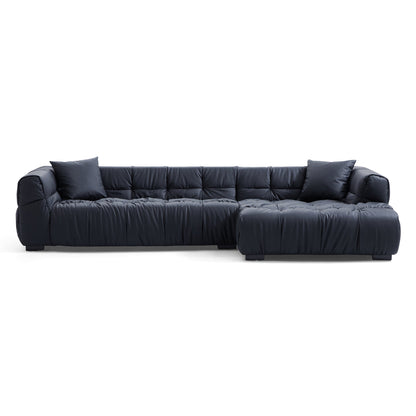 Modern L shape hi tech fabric living room sofa black