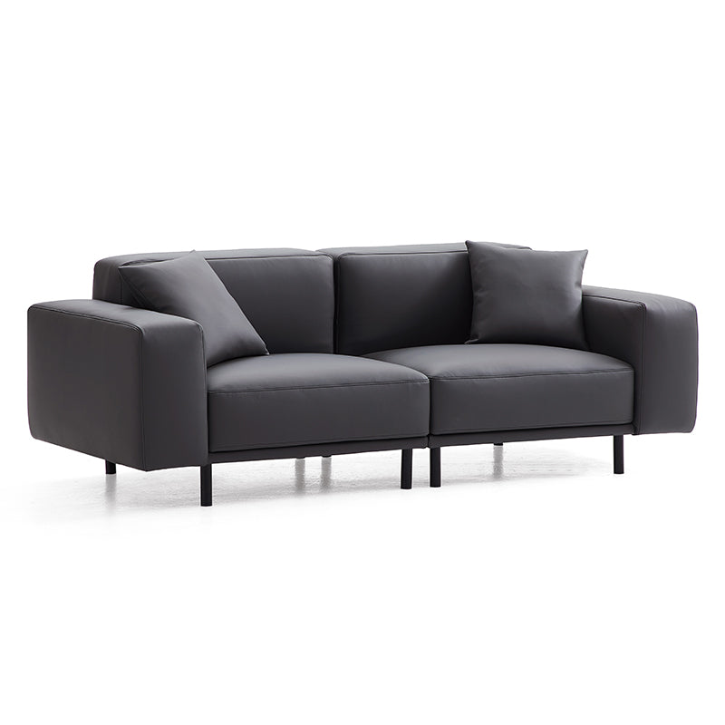 Dark Gray Genuine Leather Modular 4 seater Sofa