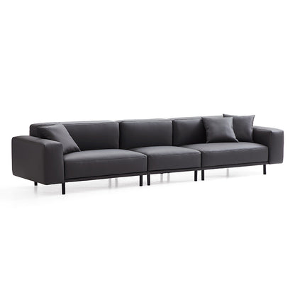 Dark Gray Genuine Leather Modular 4 seater Sofa
