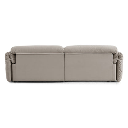 4 Seater Light Grey Matt Velvet Cozy Bedroom Sofa