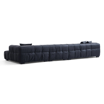 Modern L shape hi tech fabric living room sofa black