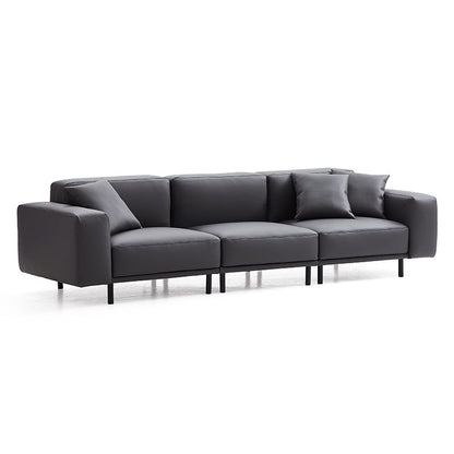 Dark Gray Genuine Leather Modular 4 seater Sofa